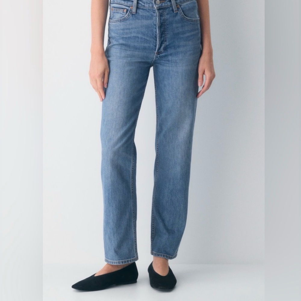 DENIM FORUM Jeans Arlo High Rise Straight Blue Size 28